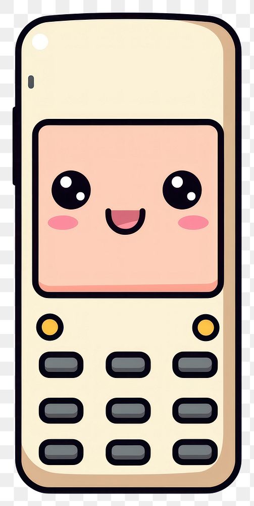 PNG  Phone cartoon electronics calculator. AI generated Image by rawpixel.
