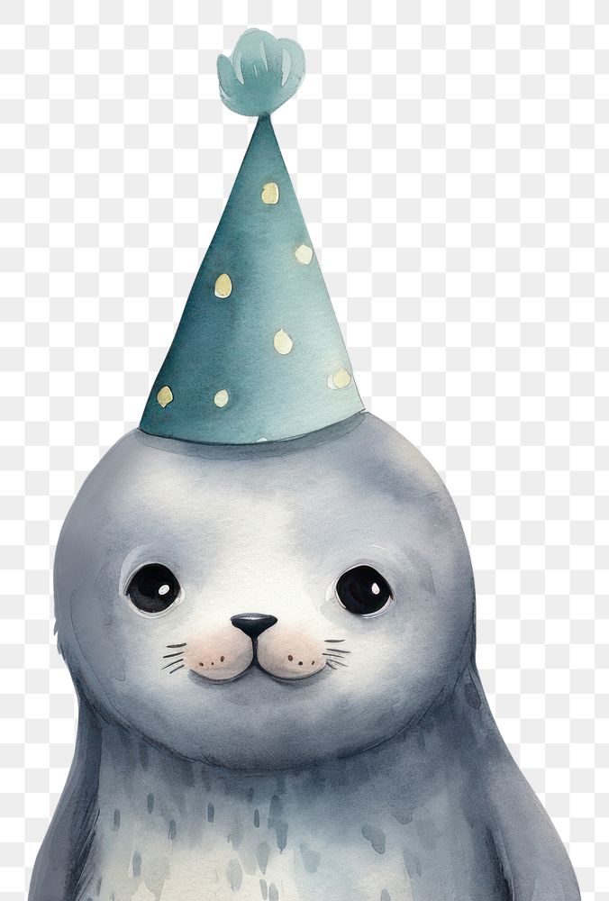PNG Seal cute hat representation. AI generated Image by rawpixel.