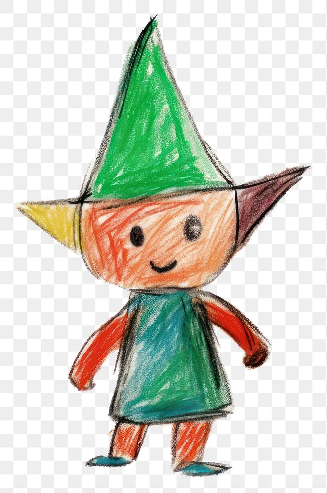 PNG  Baby elf drawing toy white background. AI generated Image by rawpixel.