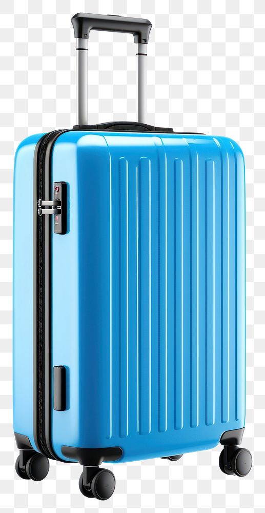 PNG Blue suitcase for travel luggage white background architecture. AI generated Image by rawpixel.