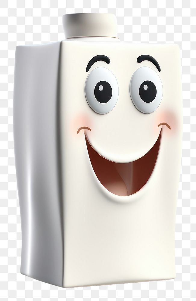 PNG  Milk carton cartoon white background anthropomorphic. AI generated Image by rawpixel.