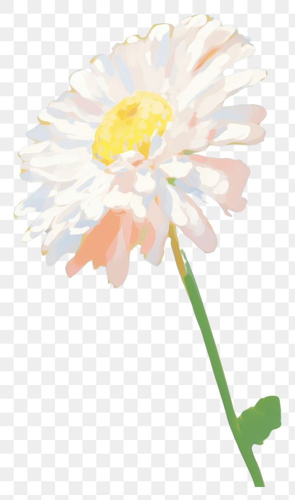 PNG Daisy painting flower petal. AI generated Image by rawpixel.