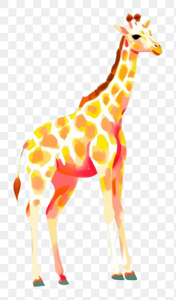 PNG Giraffe cartoon animal mammal. AI generated Image by rawpixel.