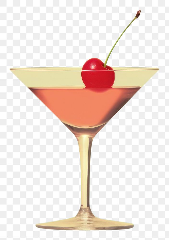 PNG Cocktail with cherry decorate martini drink fruit. AI generated Image by rawpixel.
