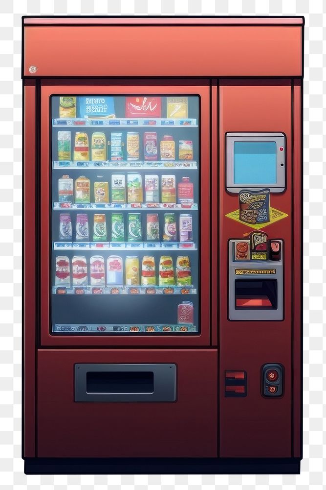 PNG Vending machine architecture refrigerator illuminated. AI generated Image by rawpixel.