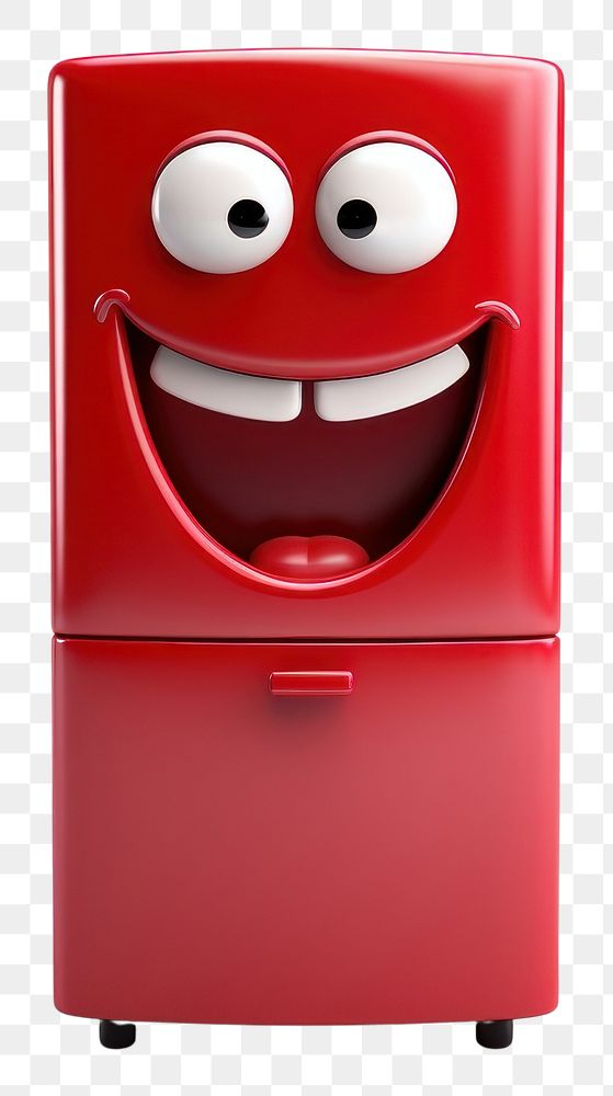 PNG  Refridgerator cartoon face white background. AI generated Image by rawpixel.