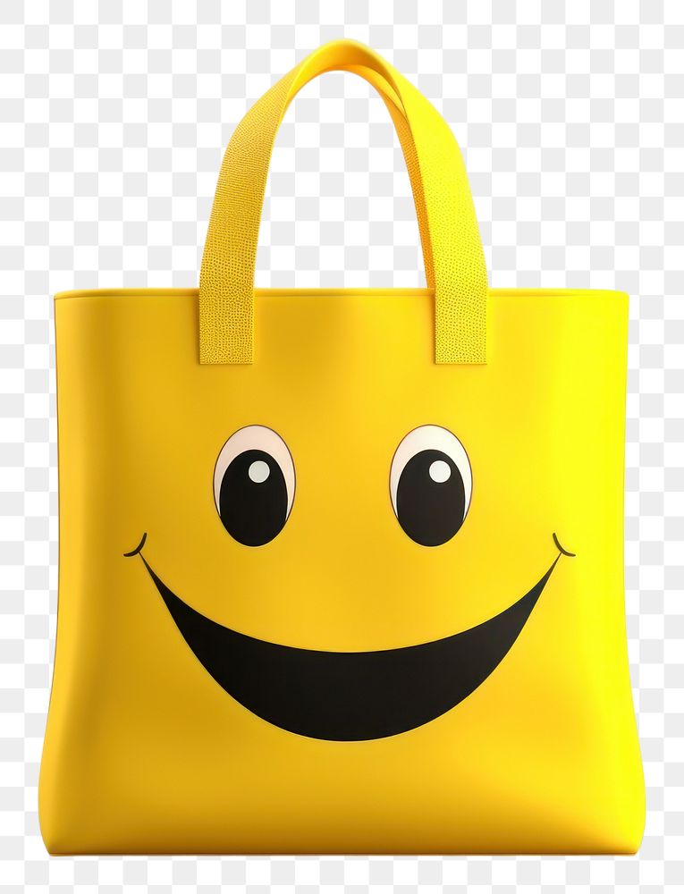 PNG  Tote bag handbag cartoon face. AI generated Image by rawpixel.