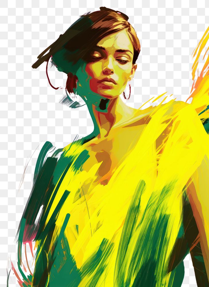 PNG Fashion drawing style portrait painting fashion. AI generated Image by rawpixel.