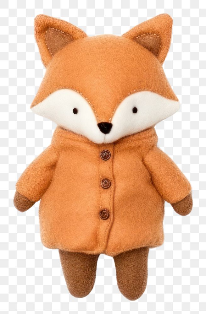 PNG  Full body of fox plush cute toy. AI generated Image by rawpixel.