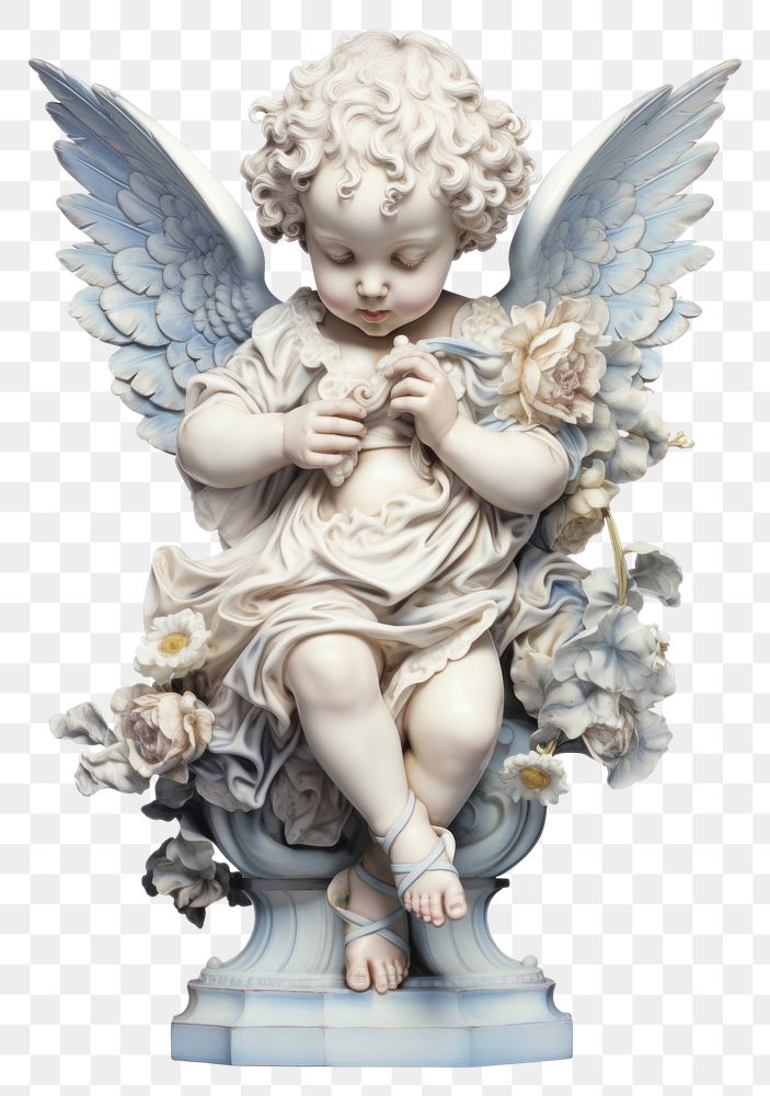 PNG The cherub little angels white background representation spirituality. AI generated Image by rawpixel.