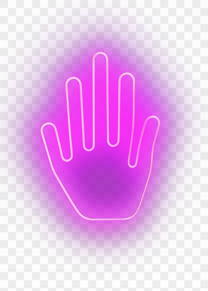 PNG Pastel neon hand light purple line. AI generated Image by rawpixel.