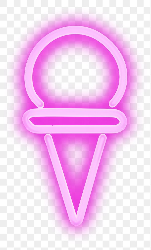 PNG Pastel neon ice cream light purple sign. AI generated Image by rawpixel.