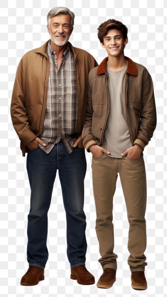PNG  Father and son standing jacket sleeve. AI generated Image by rawpixel.