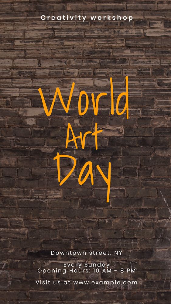 World art day Instagram story template, editable text