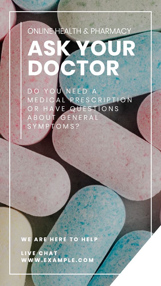Online doctor Instagram story template, editable text