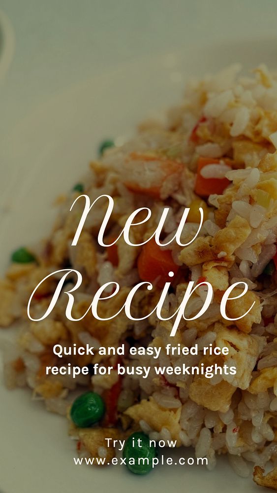 New recipe Instagram story template, editable text