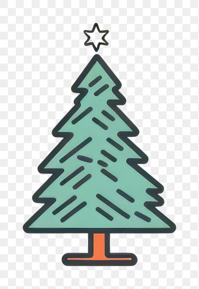 PNG Christmas tree christmas plant line.