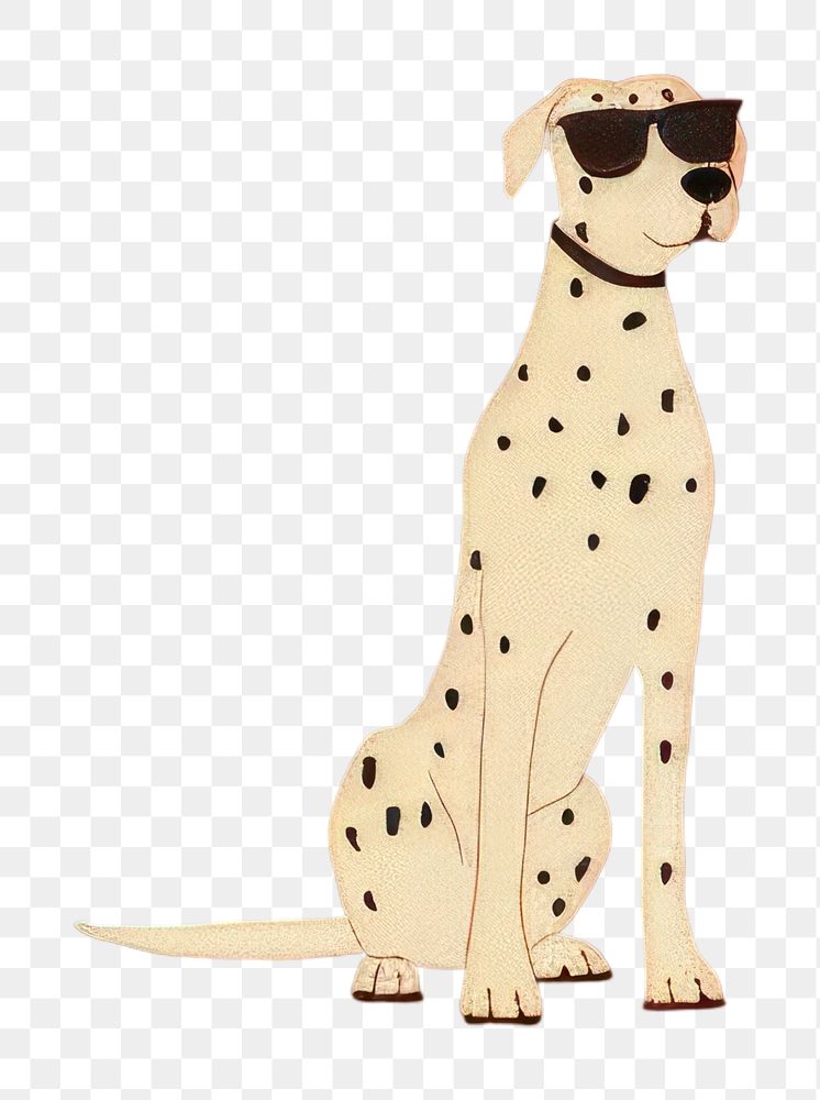 PNG A dalmatian dog wearing sunglasses on a red background animal mammal pet. AI generated Image by rawpixel.
