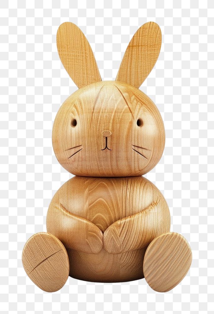 PNG Rabbit wood toy figurine.