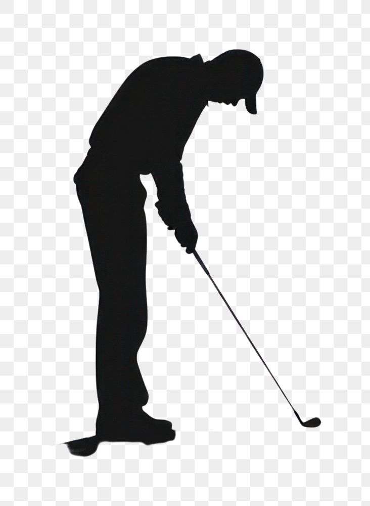 PNG Golf player silhouette clothing outdoors apparel.