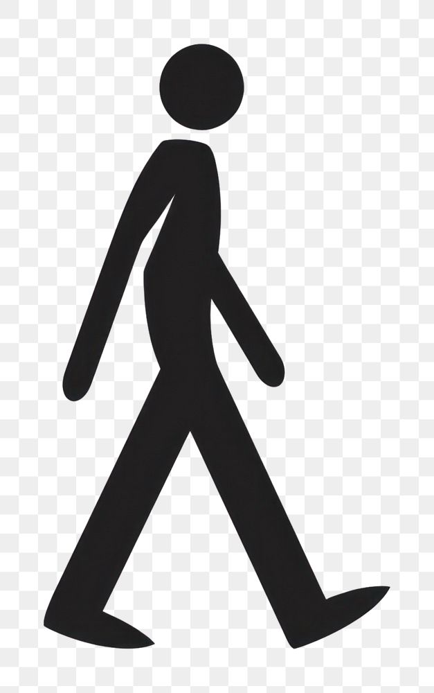 PNG Flat Vector illustration walking man icon silhouette pedestrian skating.