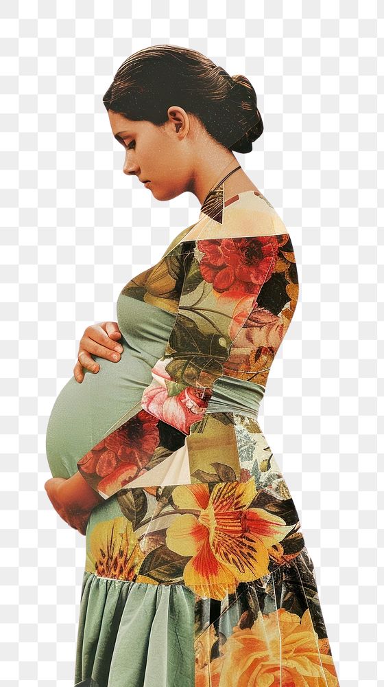 Woman pregnant shape collage cutouts photography accessories recreation.