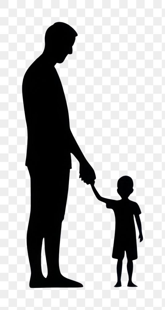 PNG Silhouette parent child black.