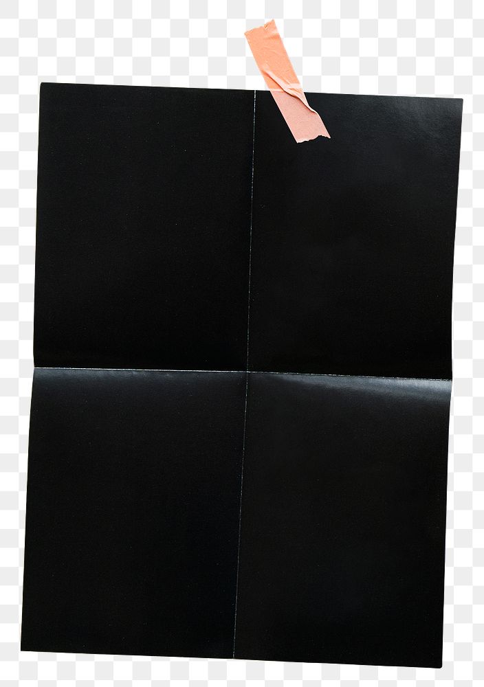 Black paper png scrapbook, tape, transparent background