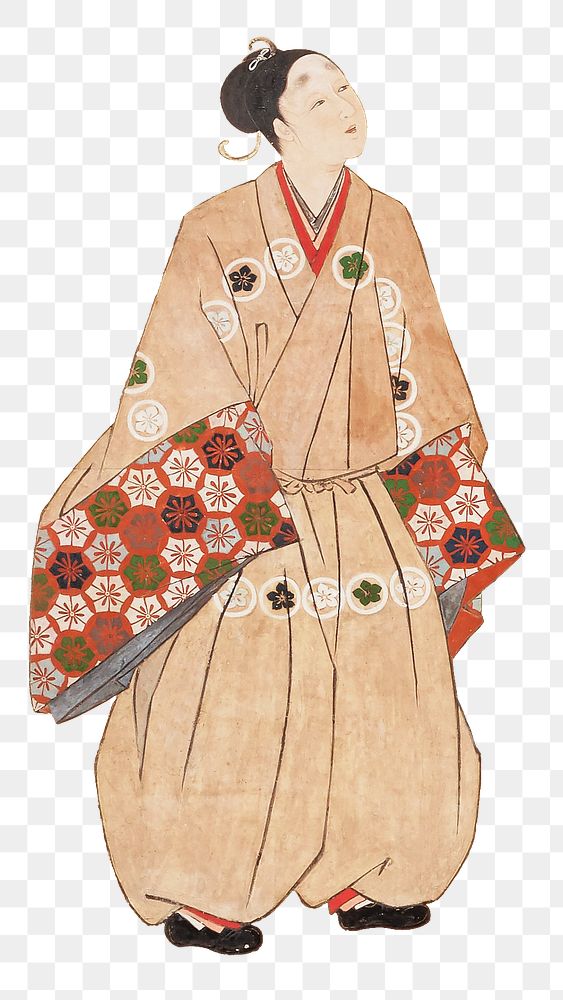 Vintage Japanese man png on transparent background.    Remastered by rawpixel. 