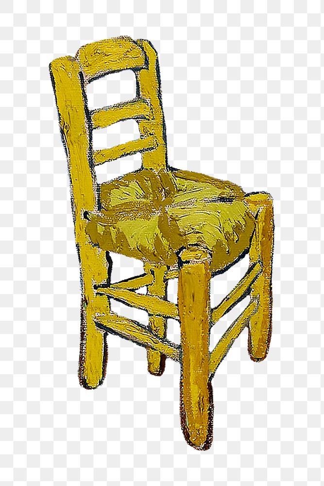 Van Gogh's png chair sticker, transparent background. Remastered by rawpixel.