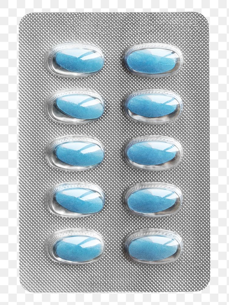 Blue pills png, isolated object, transparent background