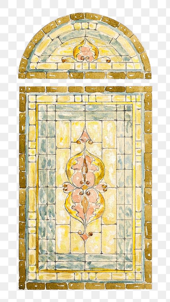 PNG stained glass window, transparent background. Remixed by rawpixel. 