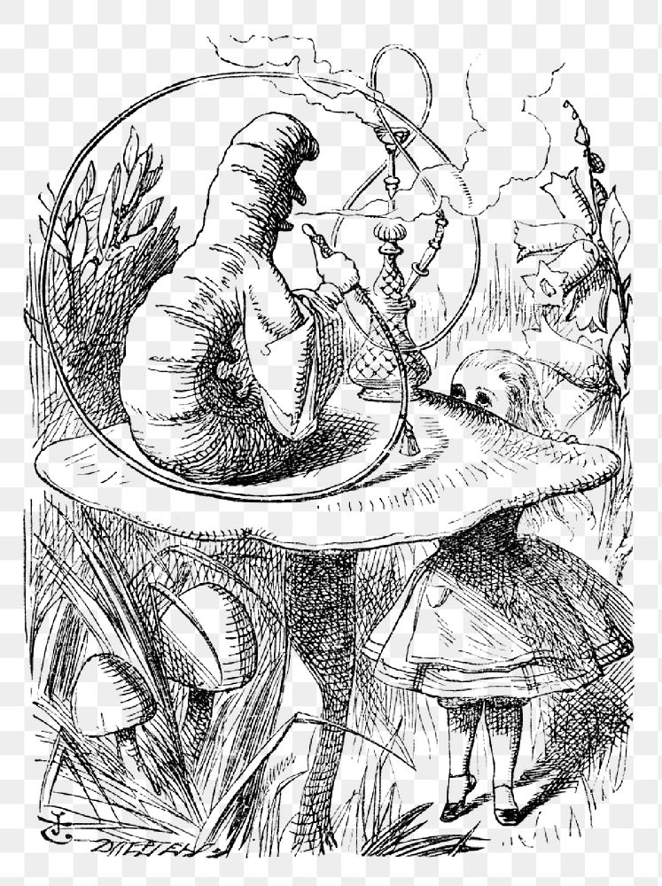 Png Alice's Adventures in Wonderland (1865) by John Tenniel collage element, transparent background