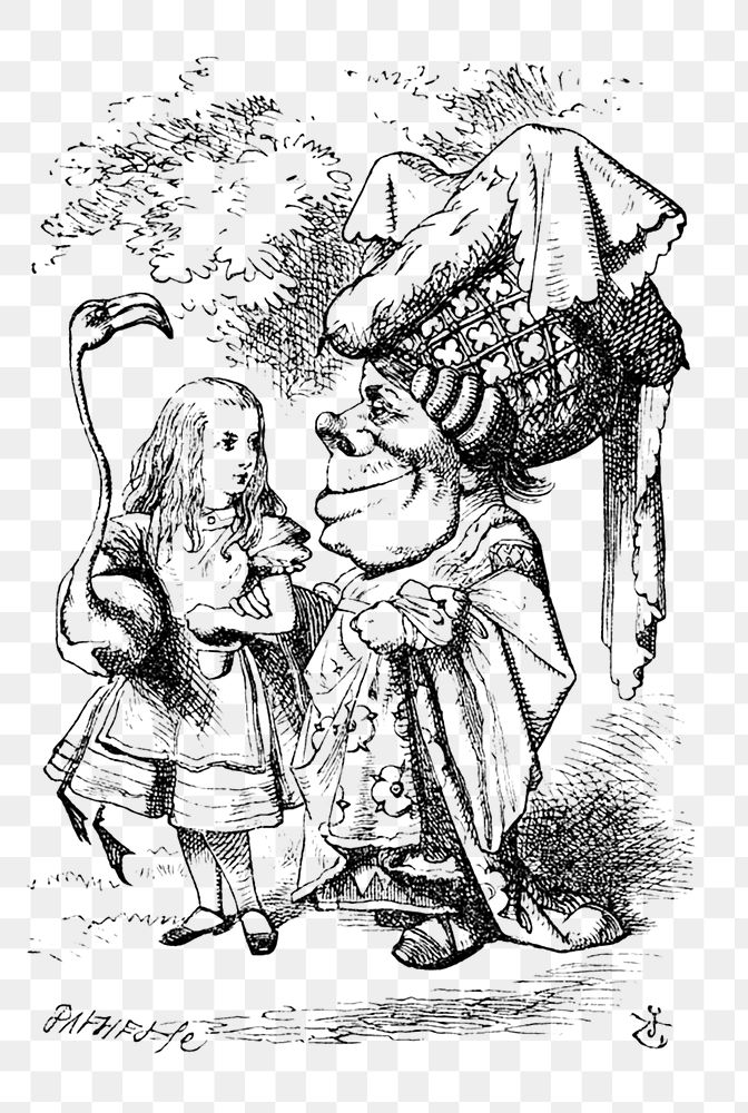 Png Alice's Adventures in Wonderland (1865) by John Tenniel collage element, transparent background