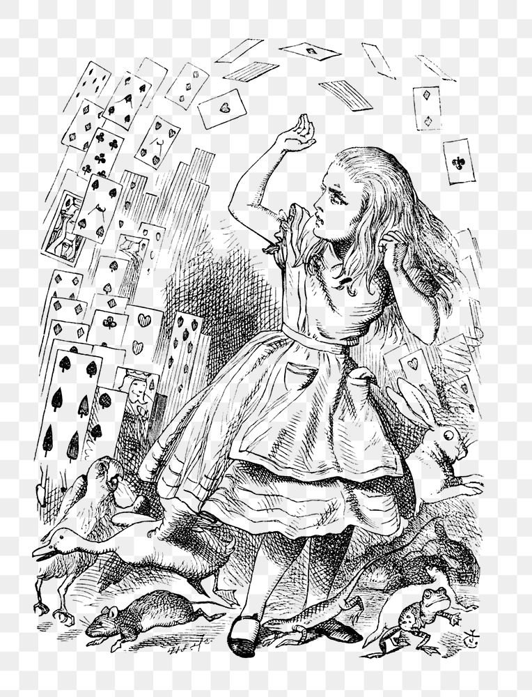 Png Alice's Adventures in Wonderland (1865) by John Tenniel collage element, transparent background