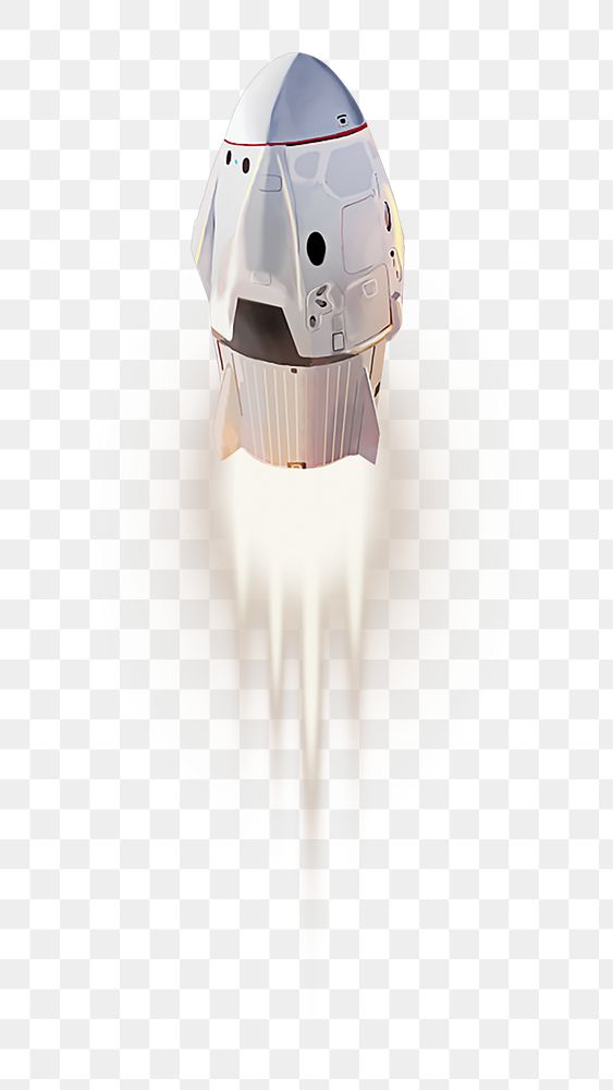 Spacecraft png vintage illustration, transparent background. Remixed by rawpixel.