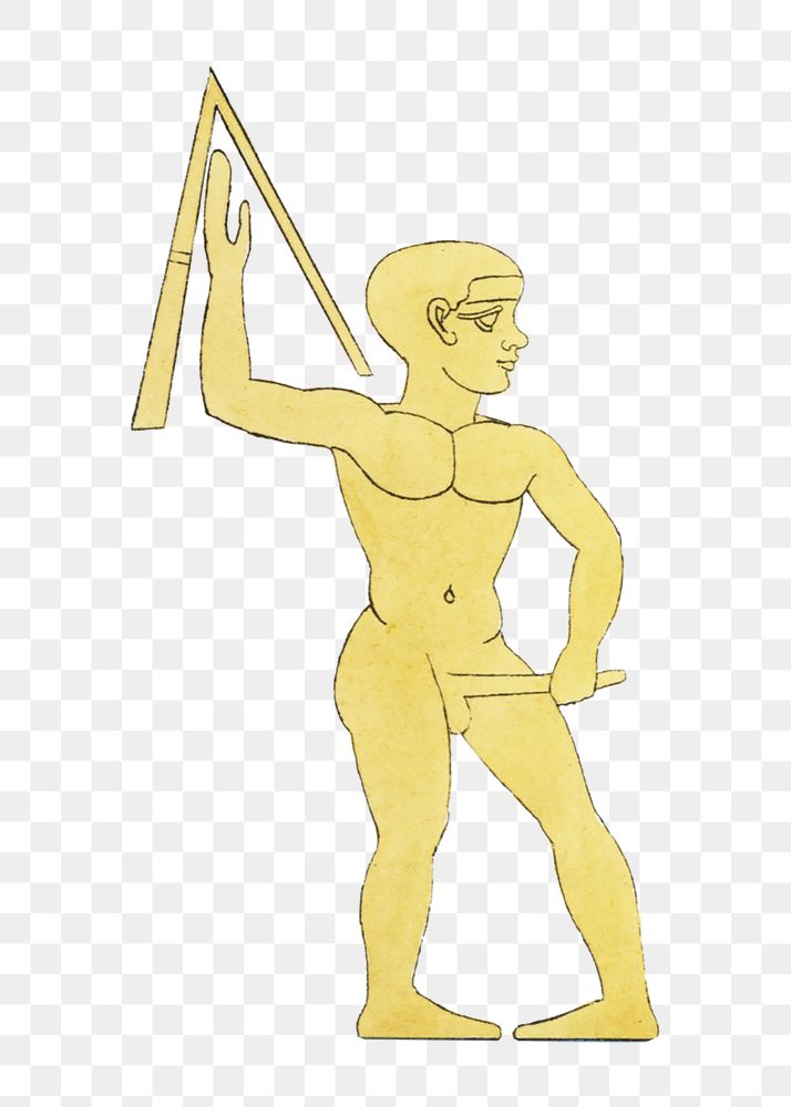 Gold human png illustration, ancient Egypt design on transparent background