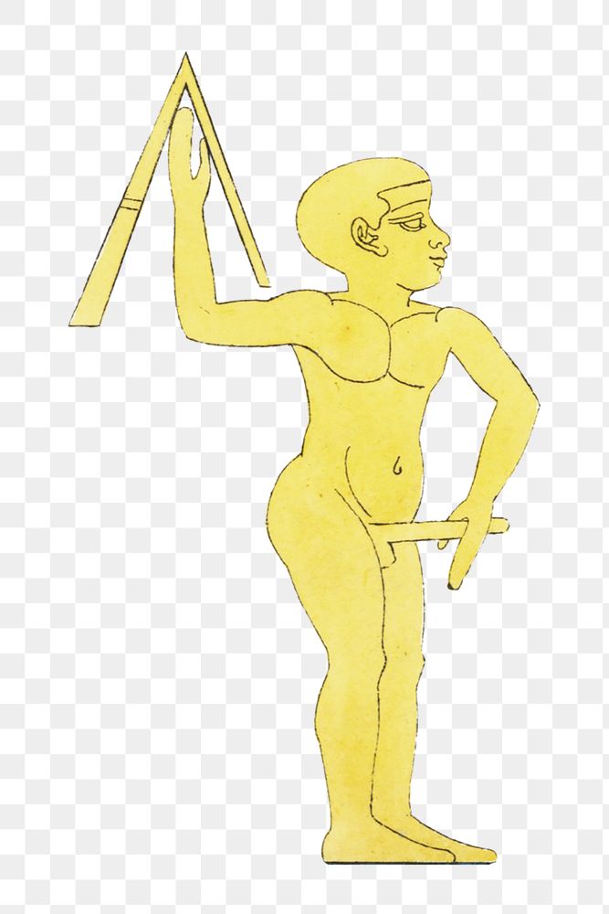Gold human png illustration, ancient Egypt design on transparent background