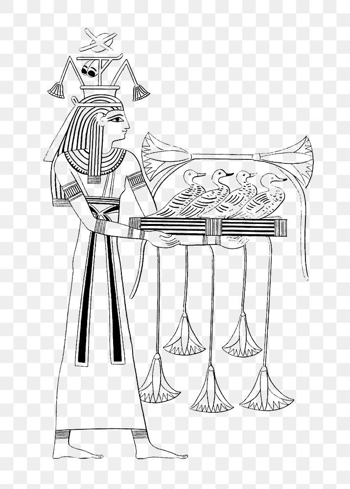 Goddess png vintage illustration, Egyptian design on transparent background