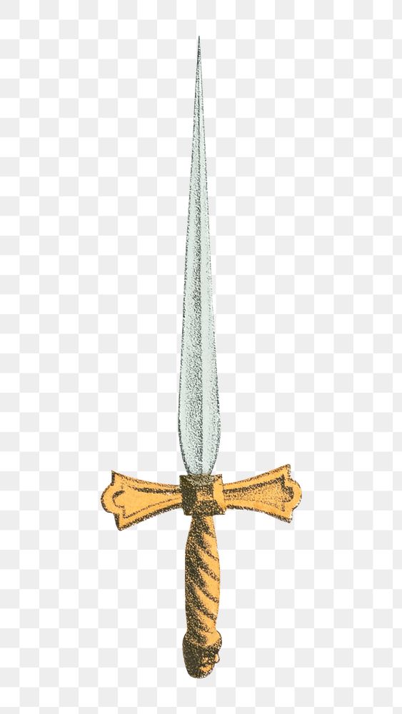 Vintage dagger png illustration on transparent background. Remixed by rawpixel.