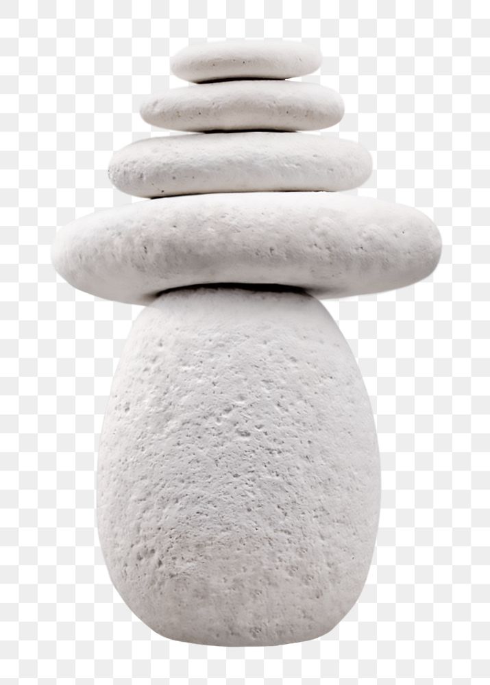 Png zen balanced stones, isolated image, transparent background