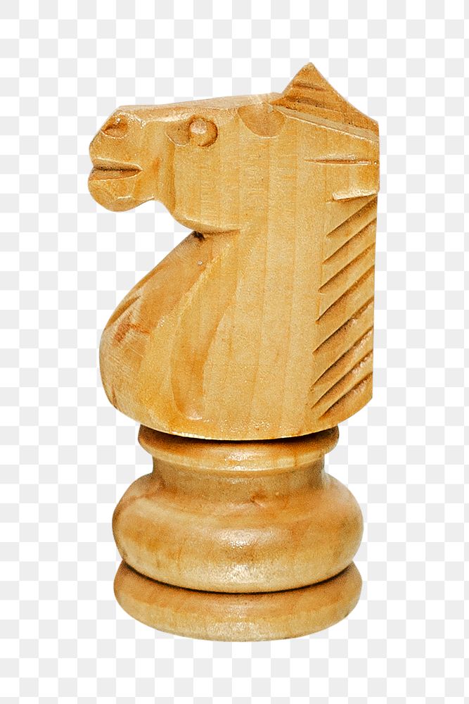 Png wooden chess pieces, isolated object, transparent background