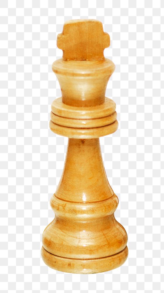 Png wooden chess pieces, isolated object, transparent background