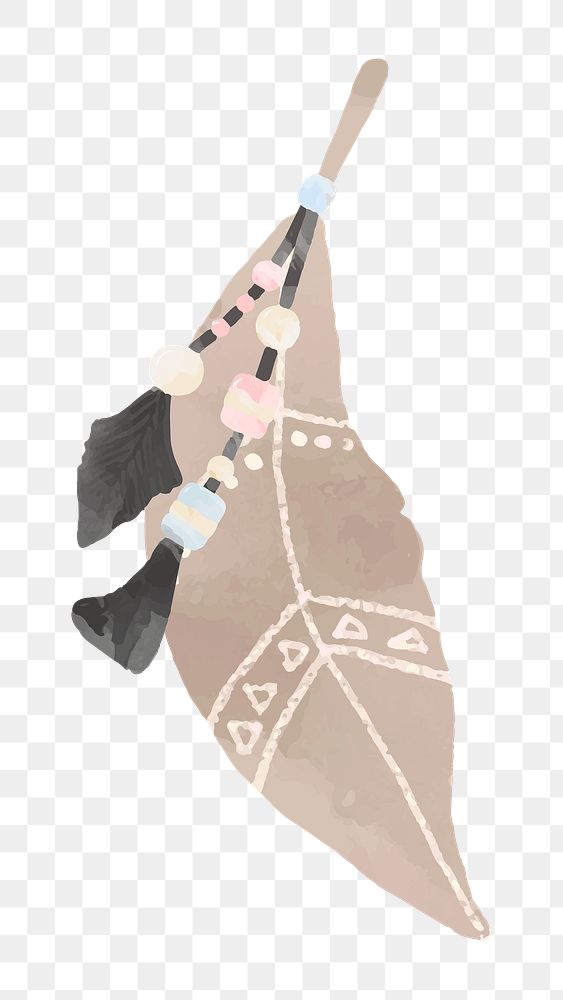 Hand drawn feather Boho png