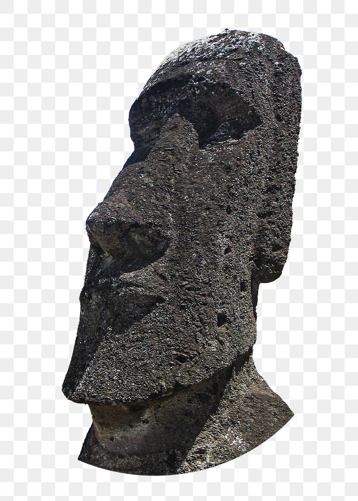 Moai statue png sticker, transparent background