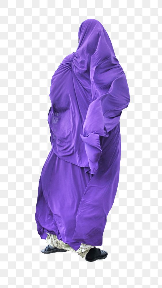 Purple cloaked woman png sticker, transparent background