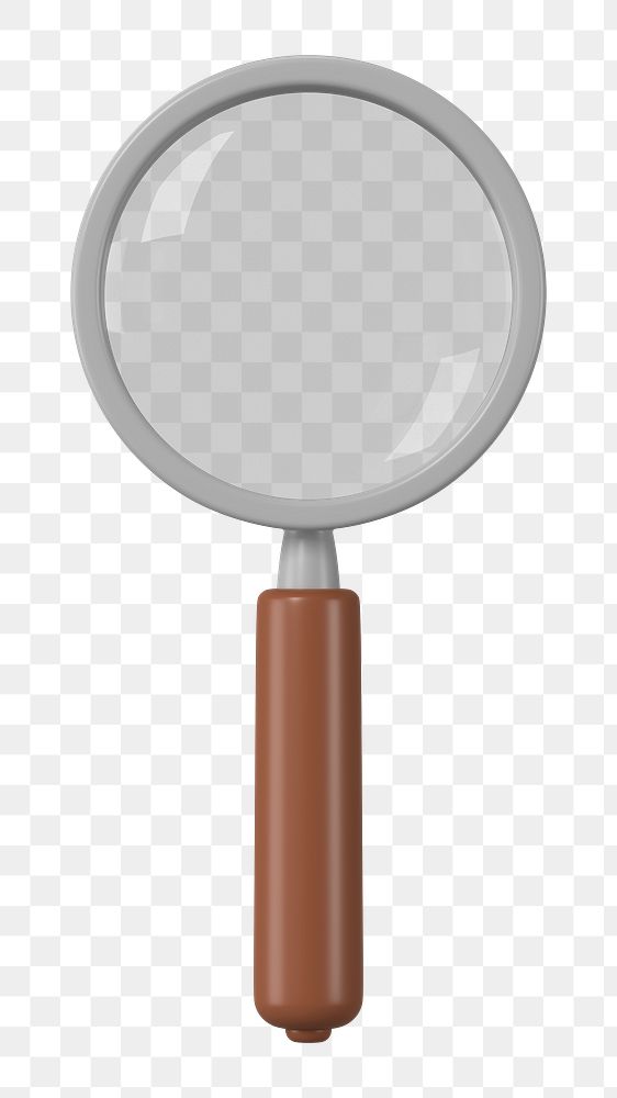 3D png magnifying glass sticker, science education graphic