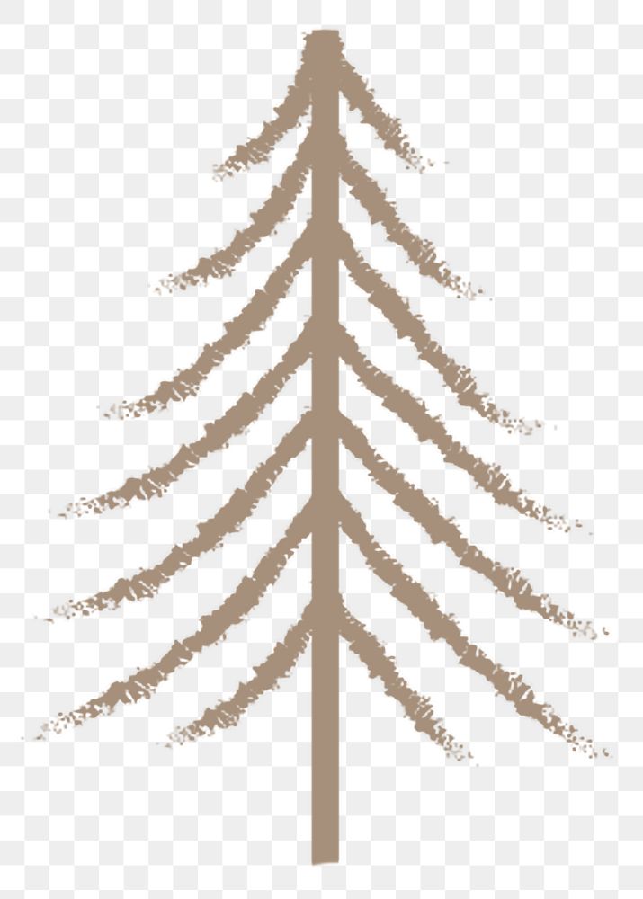 Pine tree png doodle sticker, transparent background