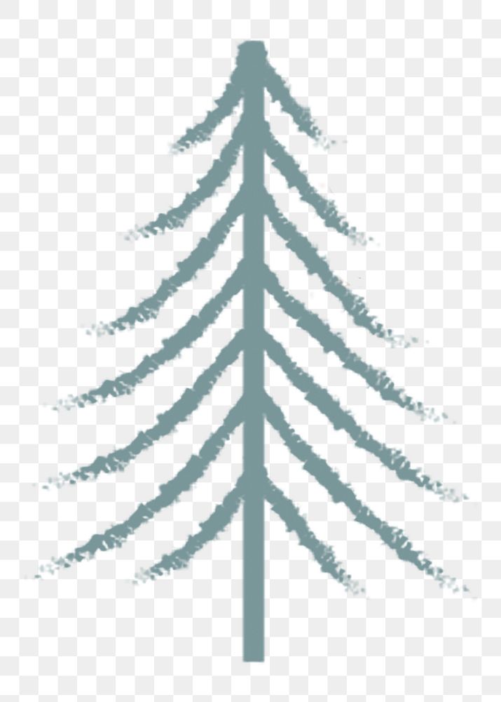 Pine tree png doodle sticker, transparent background