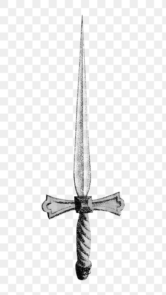 Vintage dagger png illustration on transparent background. Remixed by rawpixel.